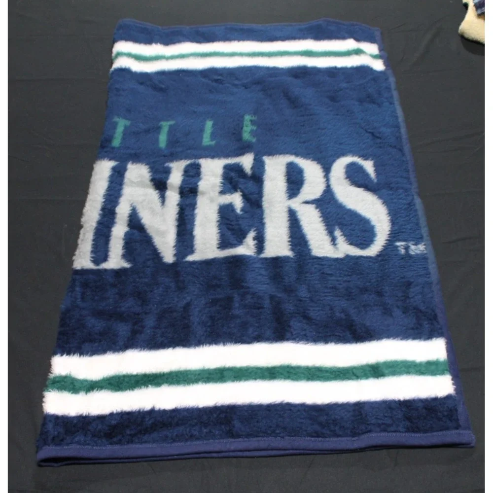 Biederlack Seattle Mariners Throw Blanket MLB Navy Blue 48x57 USA Made